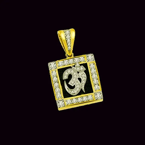 0.25cts Real Diamond Om Pendant (P584)