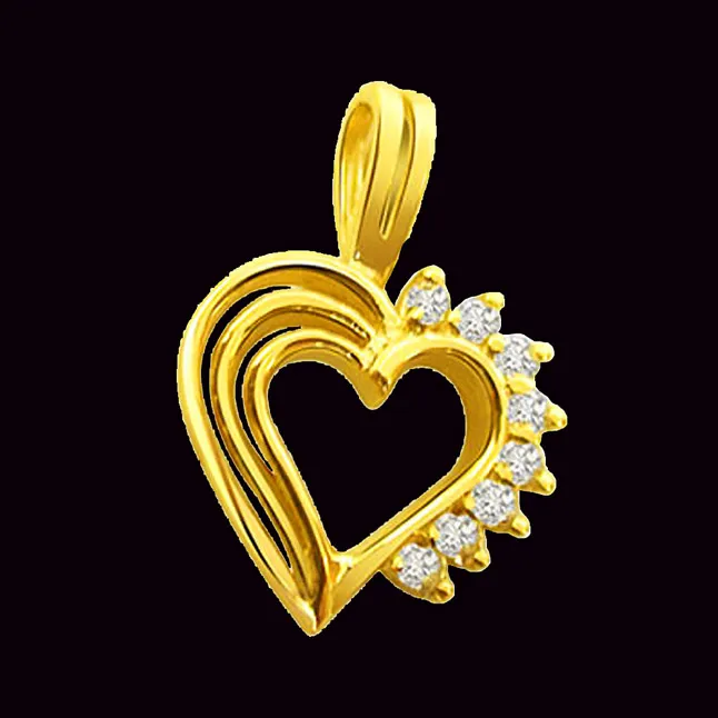 Colour of love - Real Diamond Heart Shaped Pendant (P58)