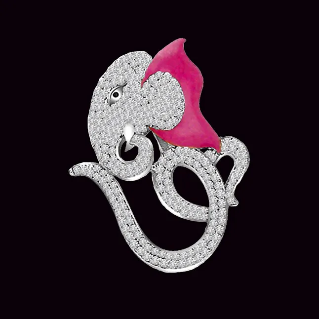 0.80cts Real Diamond Ganesh Pendant (P590)