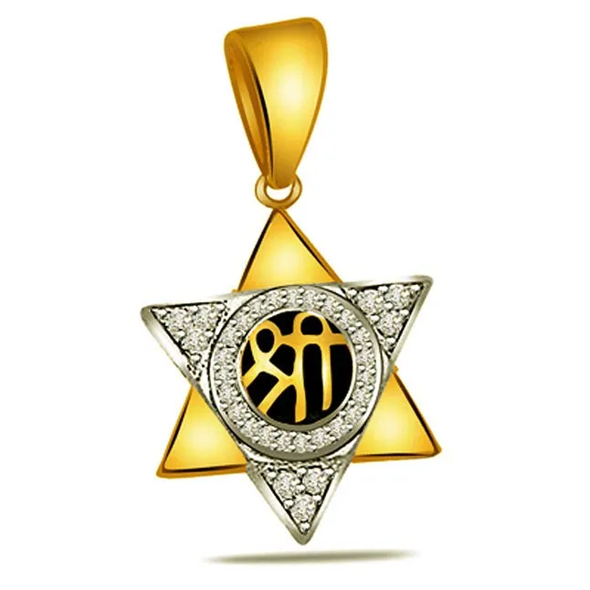 0.10 cts Diamond Shree Star Pendants -Religious