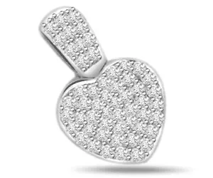 0.30 cts Diamond Heart Shaped White Gold Pendants