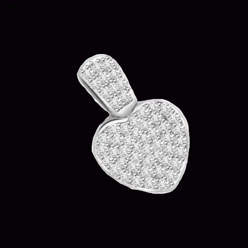 0.30cts Real Diamond Heart Shaped White Gold Pendant (P593)