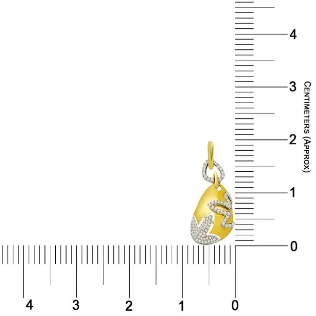 0.35cts Two Tone Real Diamond Pendant (P598)