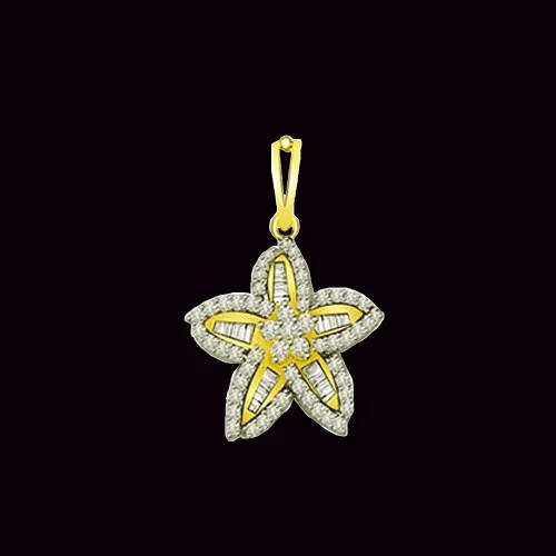 Starfish Diamonds - 0.50cts Two Tone Real Diamond Pendant (P601)