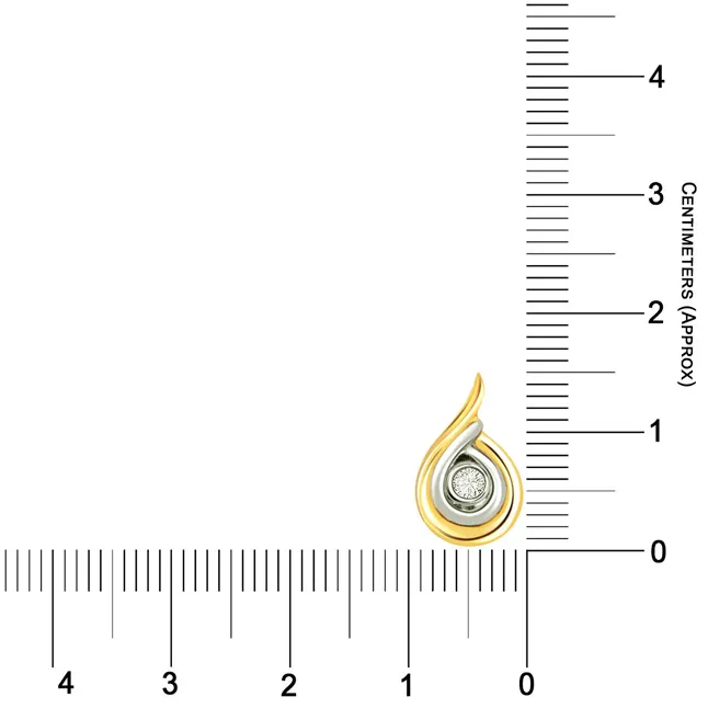 Diamond Dew Drop - 0.15cts Two Tone Solitaire Real Diamond Pendant (P623)