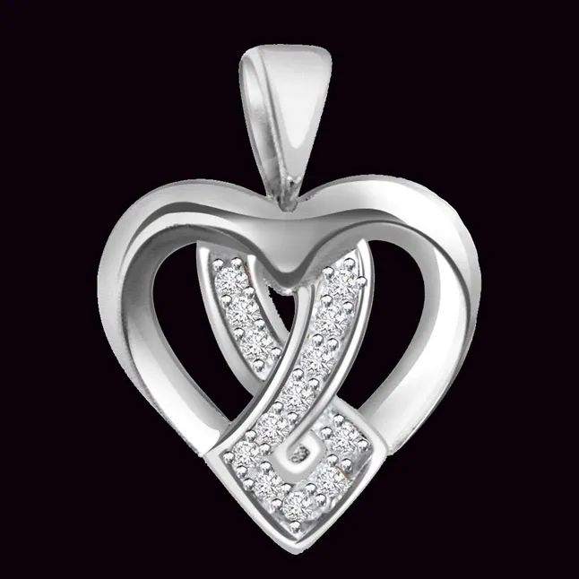 0.07cts Real Diamond Heart Shaped Pendant (P625)