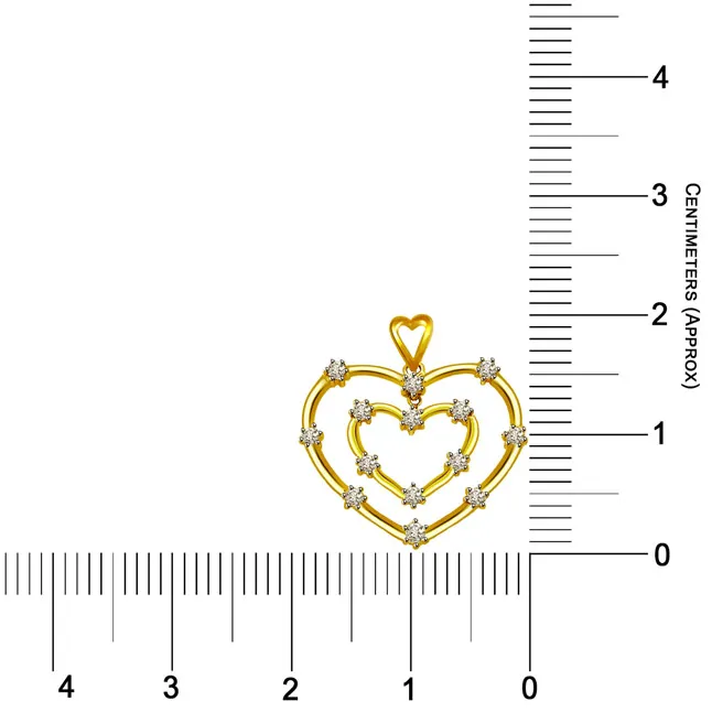 Star Struck Heart - 0.28cts Heart Design 18kt Gold Real Diamond Pendant (P636)