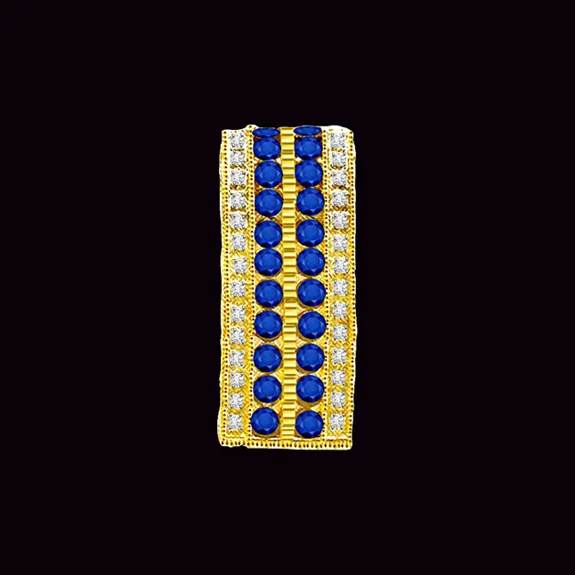 0.28 cts 18kt Gold Diamond & Sapphire Pendants
