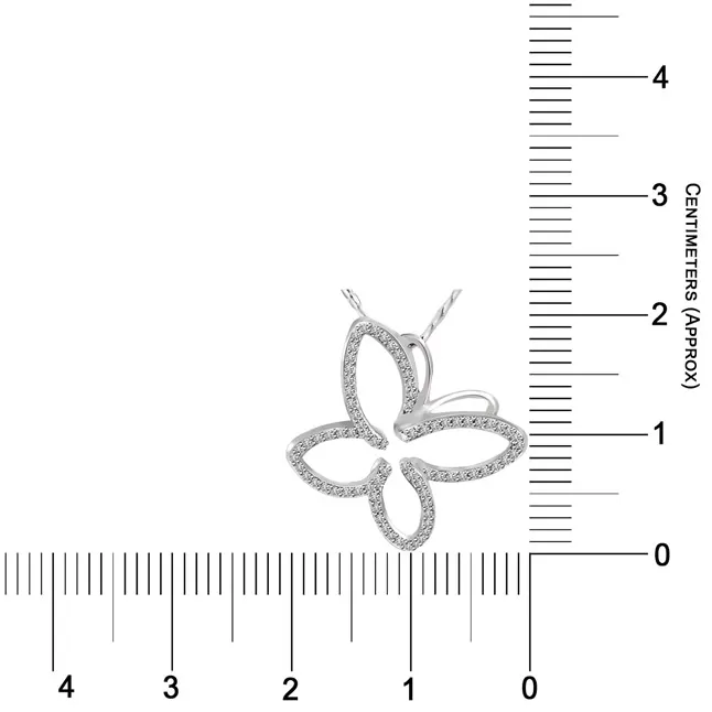 Glitter Butterfly - 0.35cts Real Diamond Pendant (P640)