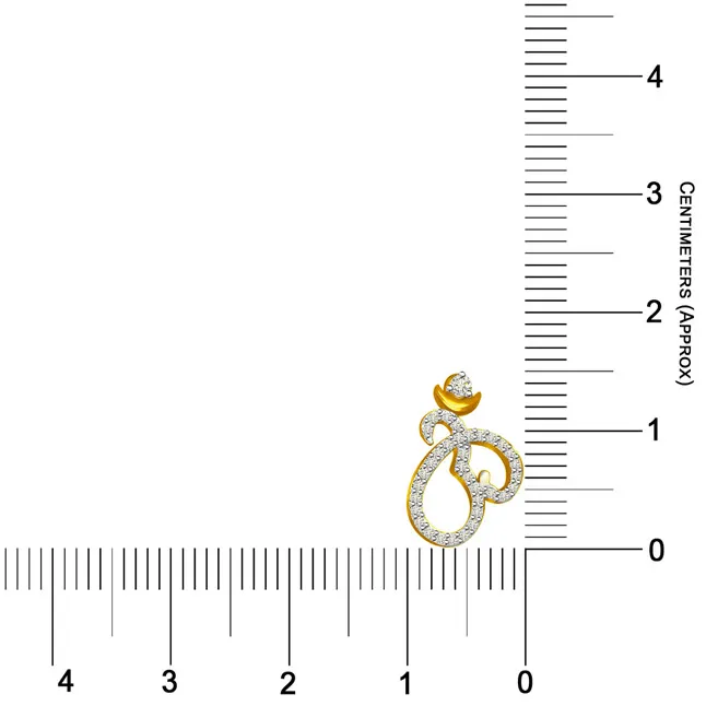 0.25cts Om Real Diamond Pendant In 18kt Yellow Gold (P643)