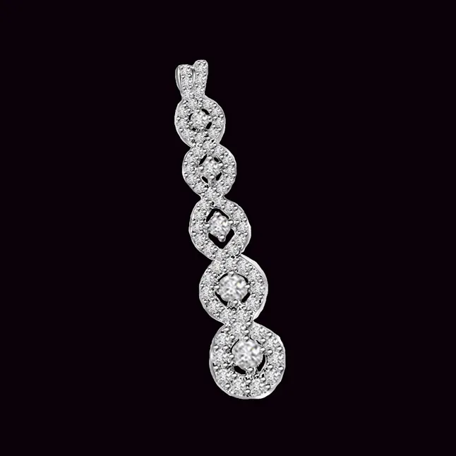 0.45 cts White Gold Diamond Pendants -White Gold