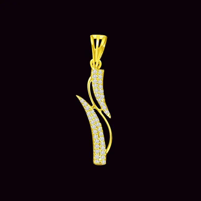 0.20cts Designer Gold Real Diamond Pendant (P656)