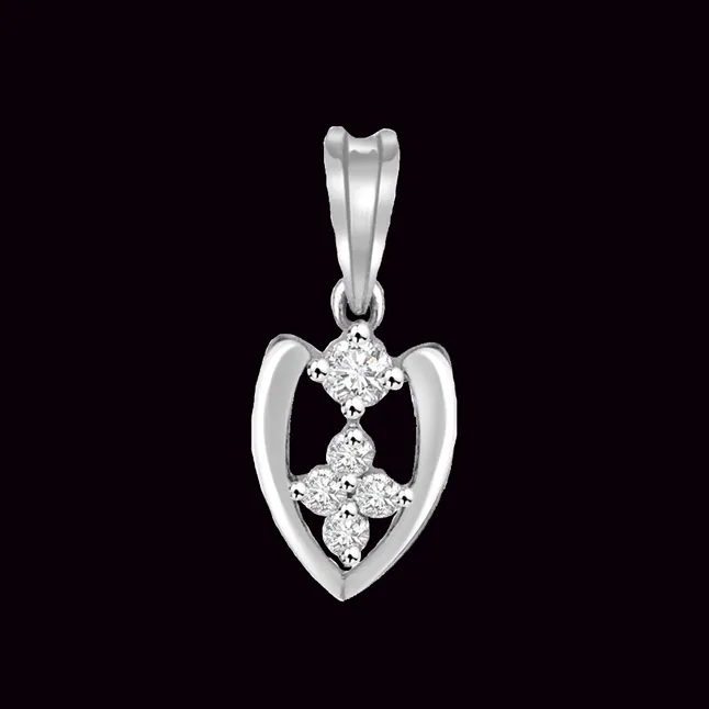 0.17cts Real Diamond 14kt White Gold Pendant (P662)