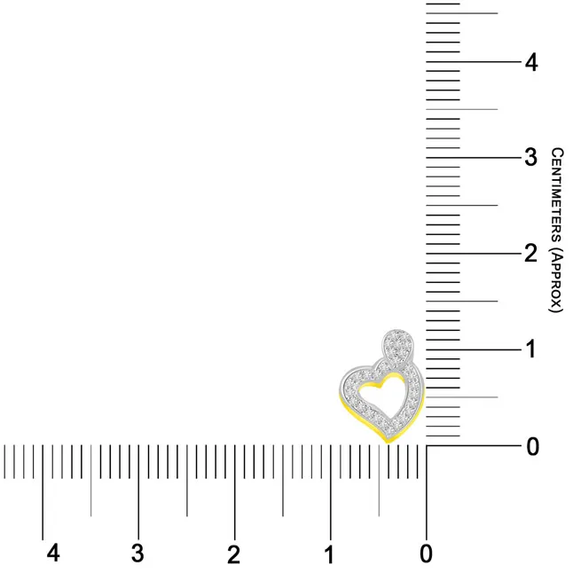 0.30cts Two Tone Heart Shape Real Diamond Pendant (P666)