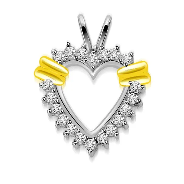 0.20 cts Designer Heart Diamond Pendants