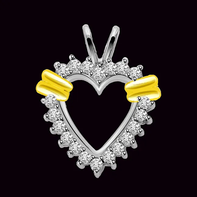 0.20cts Designer Heart Real Diamond Pendant (P669)