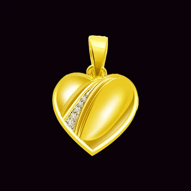 0.03cts Real Diamond Heart Shaped Pendant (P674)