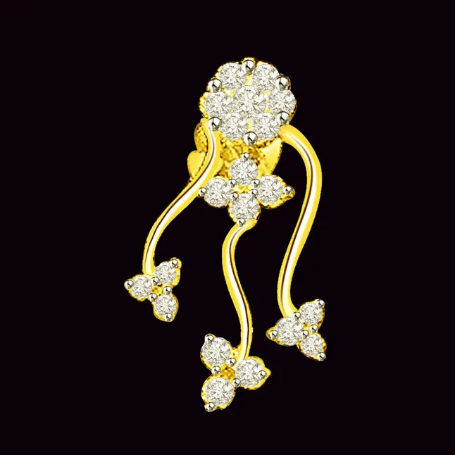 0.20cts Floral Design Real Diamond Pendant (P678)