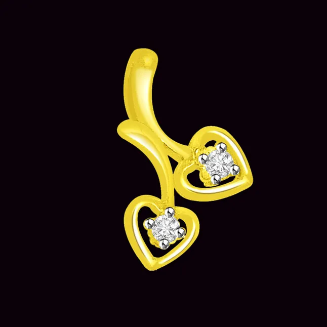 Little Hearts Real Diamond Pendant (P679)