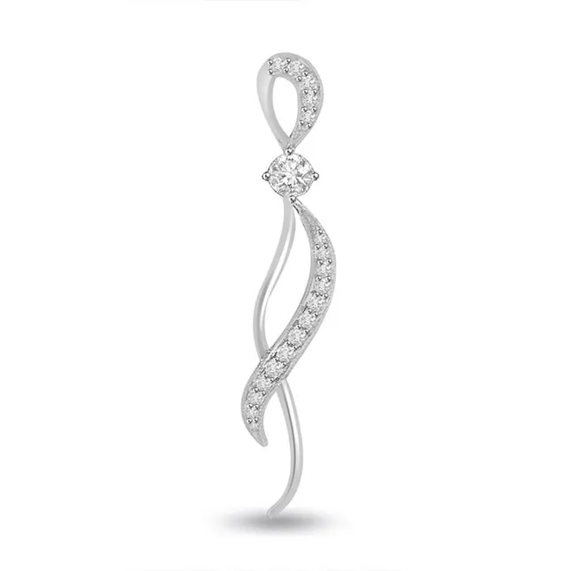Dancing Queen -0.13 cts Trendy White Gold Diamond Pendants -White Gold