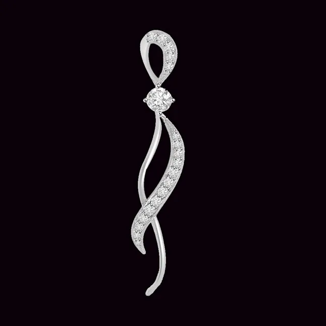 Dancing Queen - 0.13cts Trendy White Gold Real Diamond Pendant (P684)