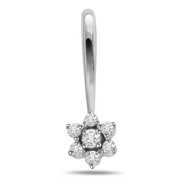 Rose Petal -White Rhodium Pendants
