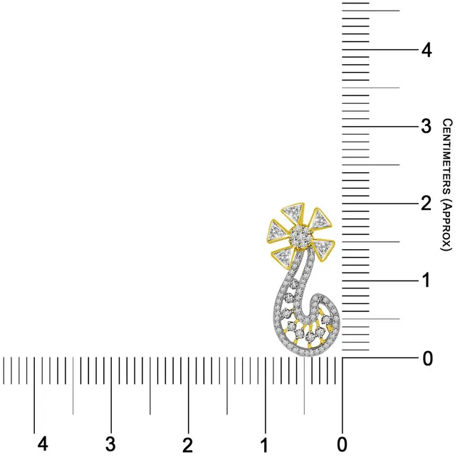 0.55cts Flower Shape Two Tone Real Diamond Pendant (P690)