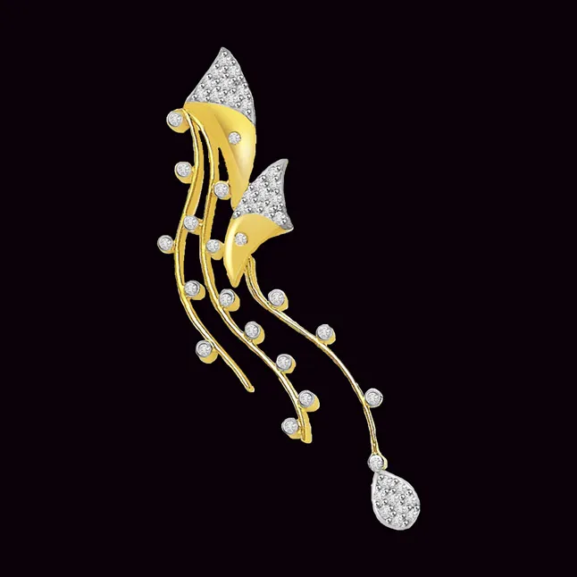 0.25cts Fancy Real Diamond Pendant In 18kt Yellow Gold (P704)