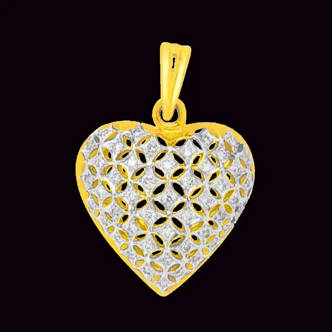 0.47cts Heart Shape Real Diamond 18kt Yellow Pendant (P708)