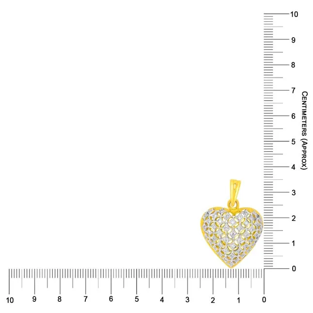 0.47cts Heart Shape Real Diamond 18kt Yellow Pendant (P708)