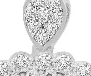 0.38 cts Flower Shape White Gold Diamond Pendants -Flower Shape Pendants
