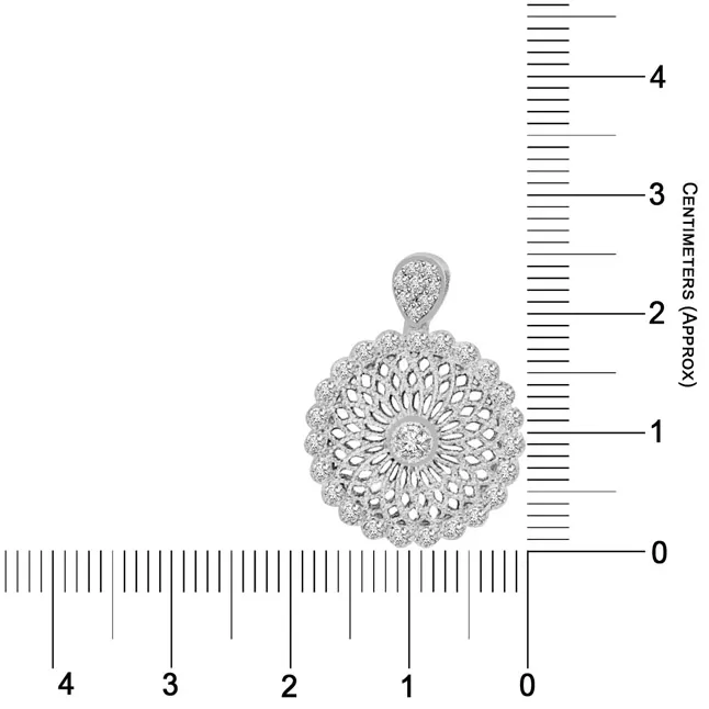 0.38cts Flower Shape White Gold Real Diamond Pendant (P712)