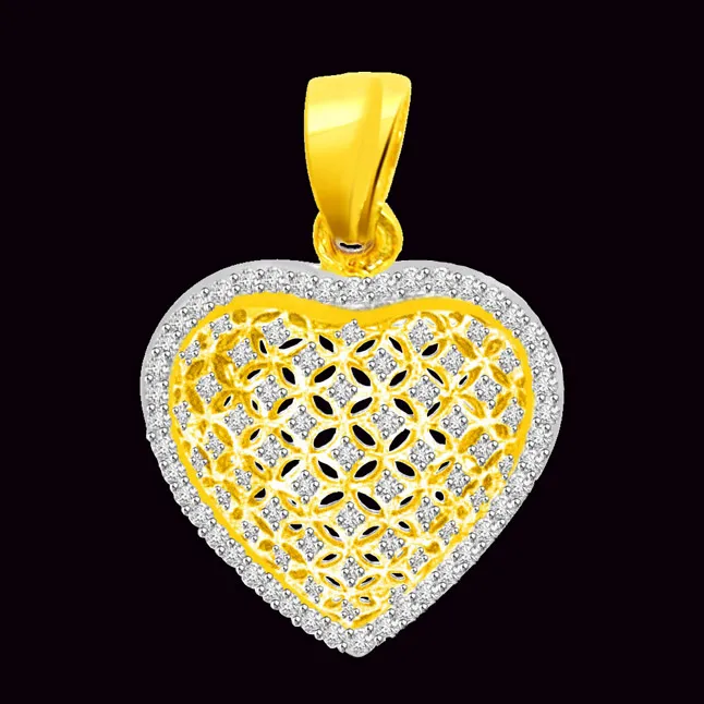 0.45cts Heart Shape Real Diamond 18kt Yellow Gold Pendant (P713)