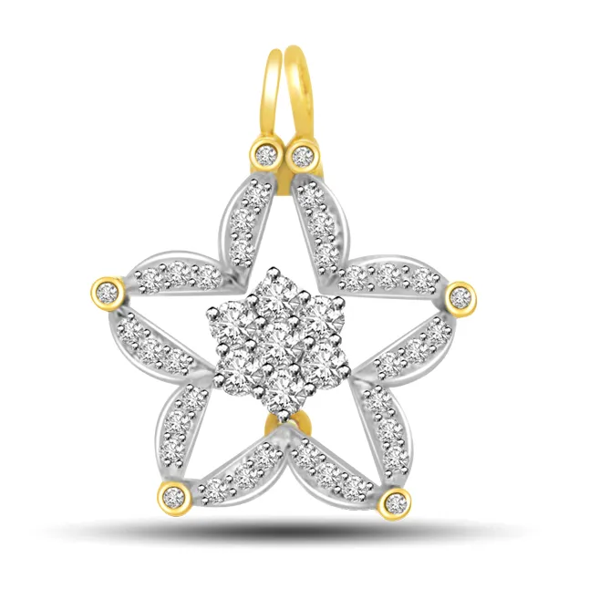 0.32ct You Are My Star Diamond & 18kt Gold Pendants For Your Love -Designer Pendants