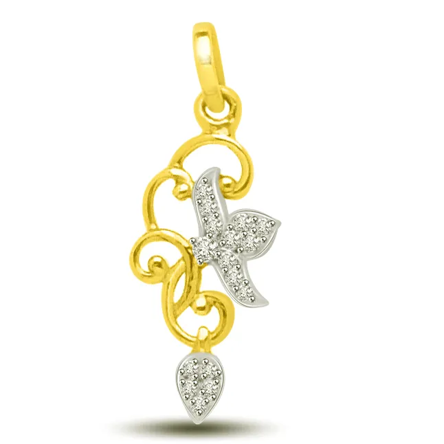 Raindrop Diamond & 18kt Gold Pendants For That Beautiful Lady -Designer Pendants