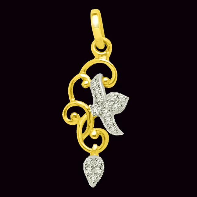 Raindrop Real Diamond & 18kt Gold Pendant For That Beautiful Lady (P719)