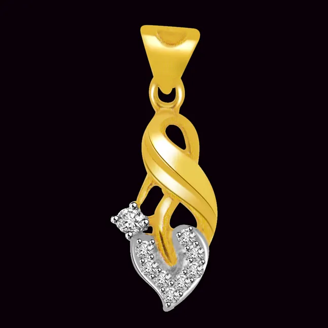 Tear Of Your Heart Real Diamond & Gold Pendant (P721)