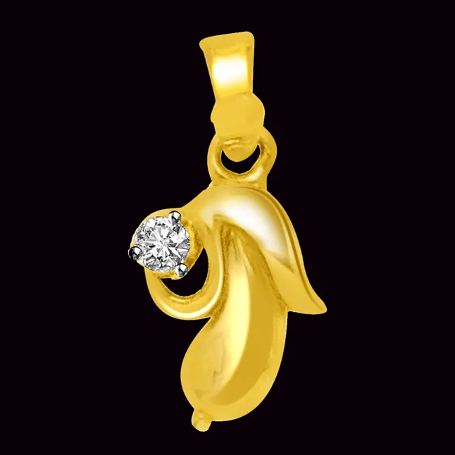 Simply Elegant: Love's Whisper Diamond & Gold Pendant (P1396)