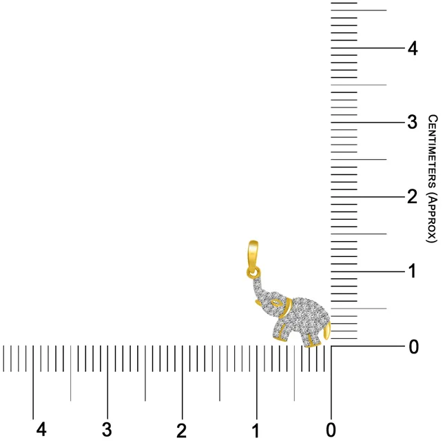 Mighty Elephant : Real Diamond & Gold Pendant (P726)
