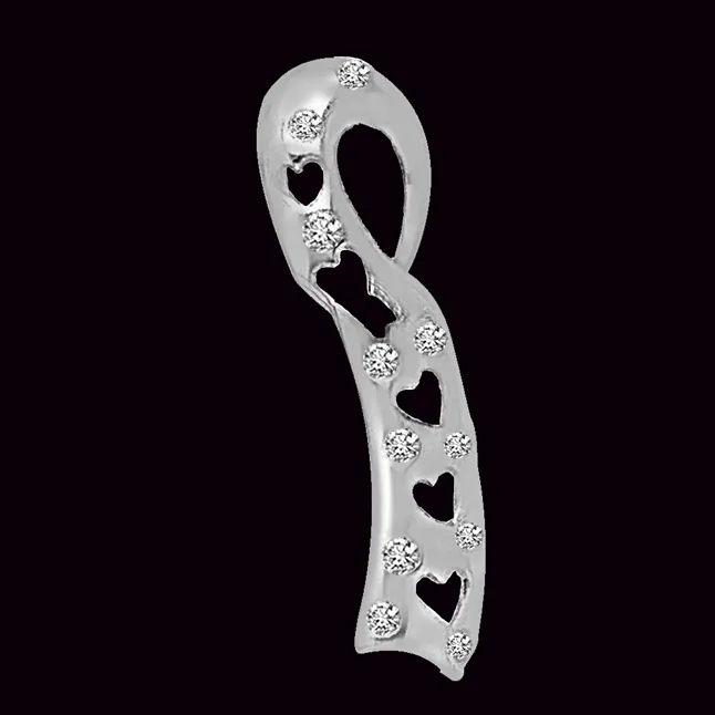 Ladder Of Desire : Real Diamond & 14kt White Gold Pendant For Your Love (P728)