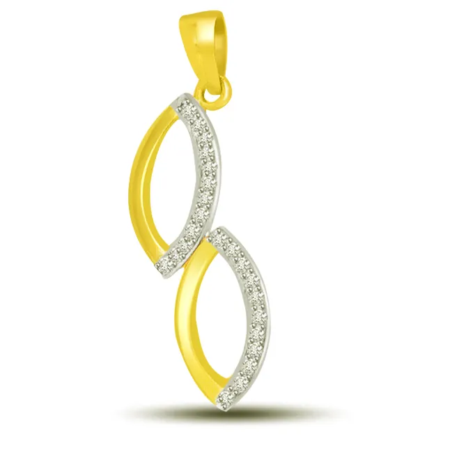 Togetherness Of Love & Purity : Diamond & Gold Pendants -Designer Pendants