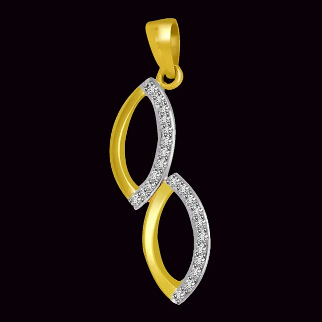 Togetherness Of Love & Purity : Real Diamond & Gold Pendant (P730)