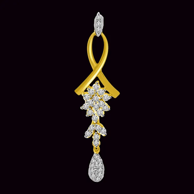 Drop Of Pure Love : Real Diamond & Gold Pendant (P732)