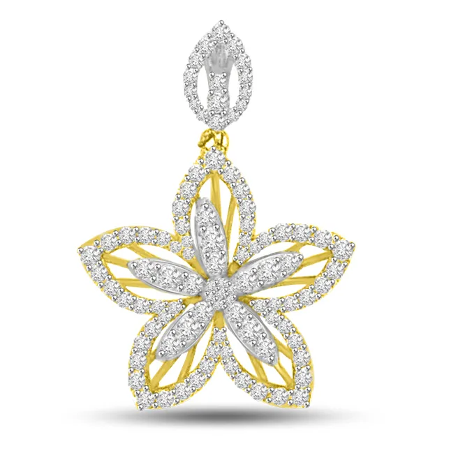 Dreamy Flower : Diamond & Gold Pendants for Her -Designer Pendants