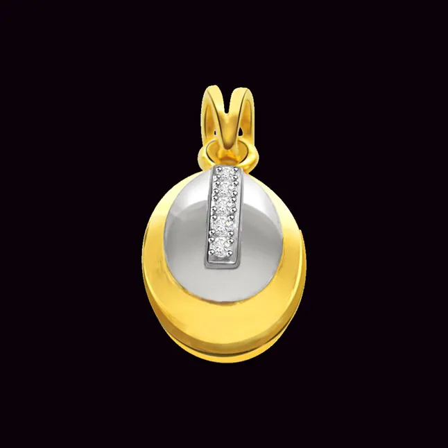 Deep Desire - Real Diamond Two Tone Pendant (P74)