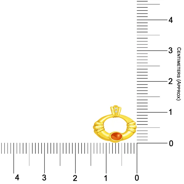 0.16 TCW Ruby Diamond Loop Pendants in Yellow Gold -Diamond -Ruby