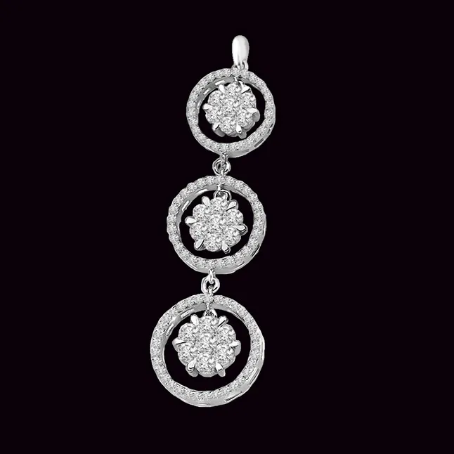 0.66 TCW Real Diamond Drop Pendant in White Gold (P754)