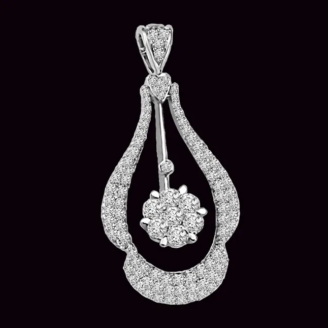 0.59 TCW Stylish Real Diamond studded Pendant (P755)