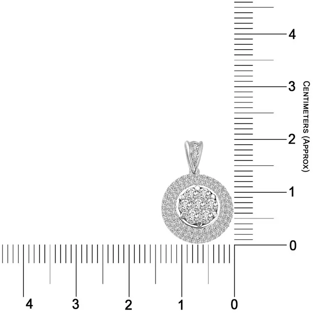 0.65 TCW Stunning circle shaped Diamond Pendants -White Gold