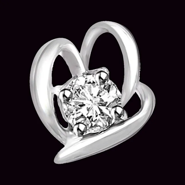 0.05 TCW Designer Real Diamond Pendant in White Gold (P757)